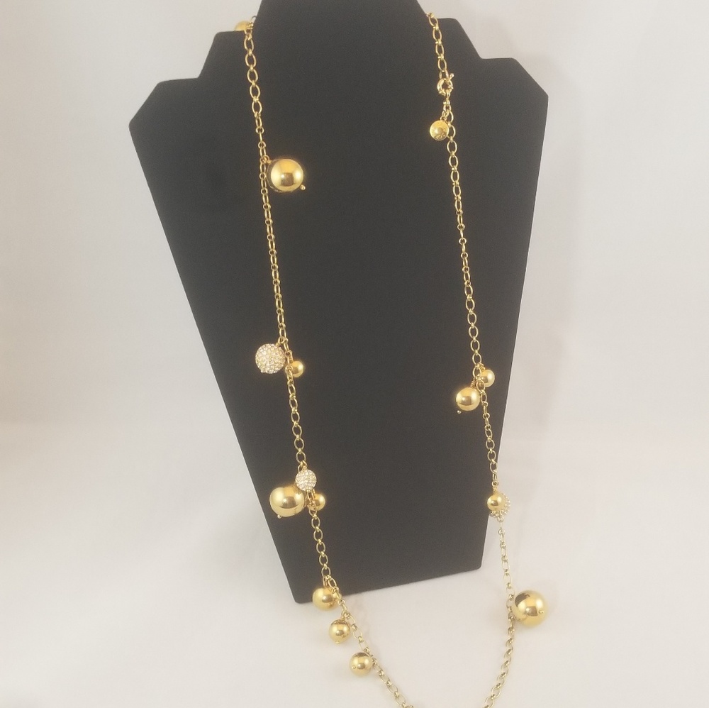 J. Crew Rhinestone Gold Plated Party Necklace